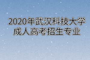 2020年武汉科技大学成人高考招生专业
