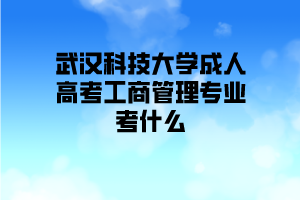 武汉科技大学成人高考工商管理专业考什么